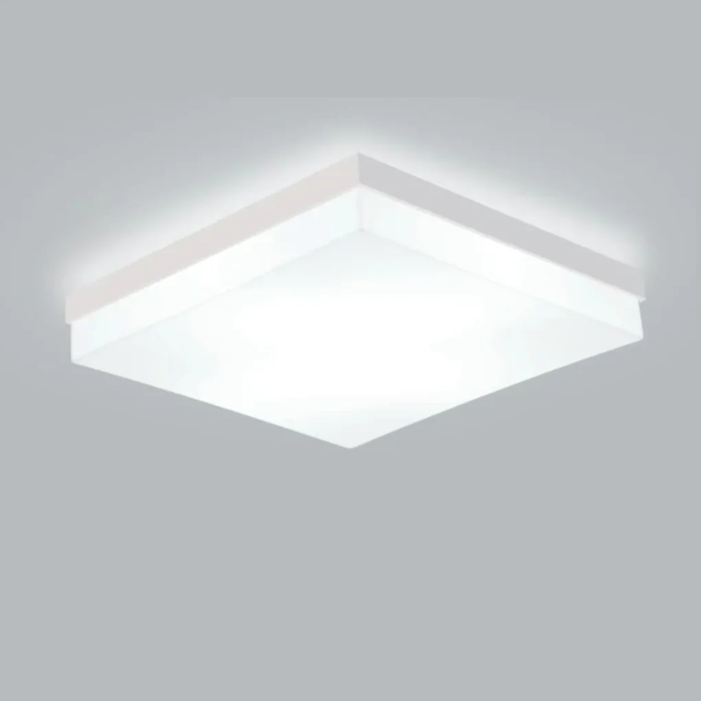 Plafon De Sobrepor Flutua Quadrado 62X62Cm 8Xe27 Metal E Acrílico | Us ...
