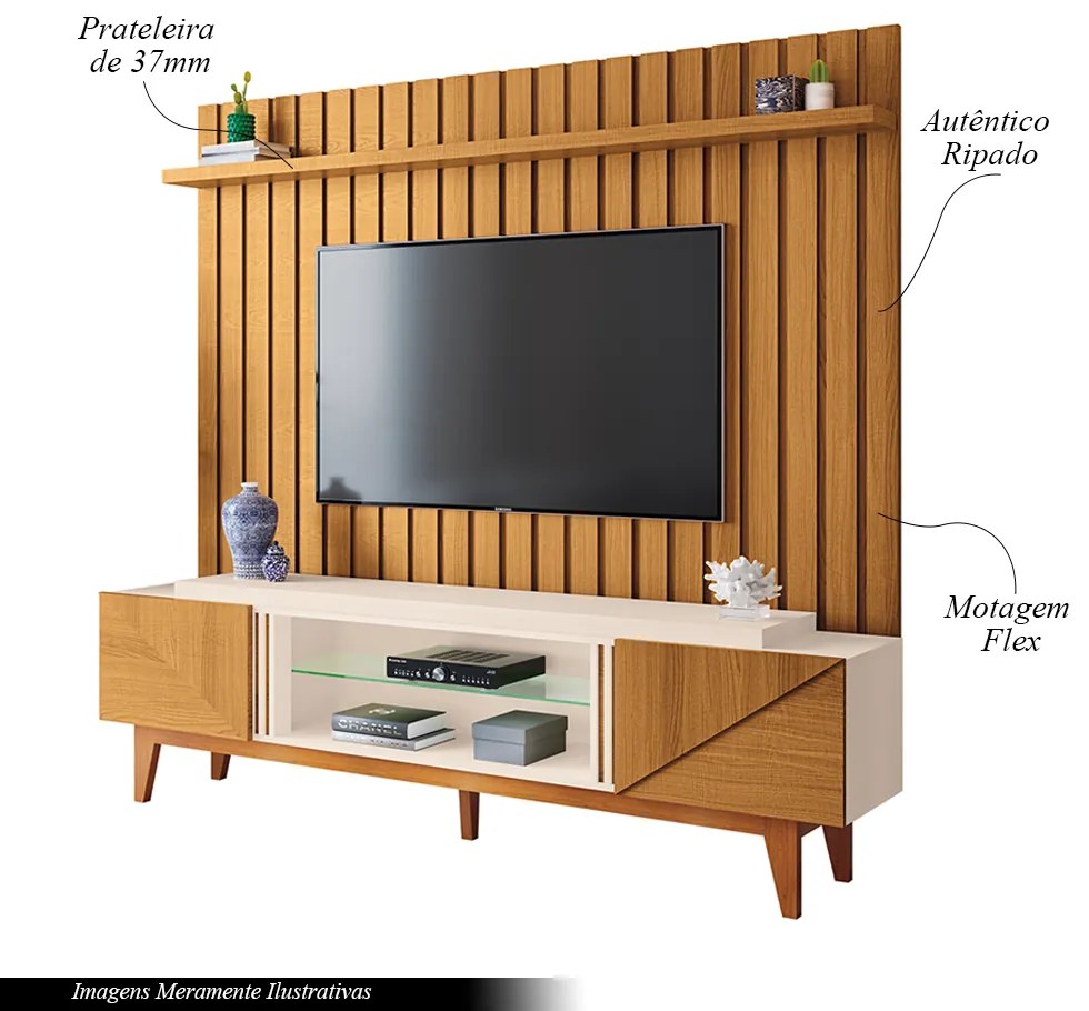Painel Suspenso Decorativo Link 2.0 Ripado Cinamomo G26 - HB Móveis