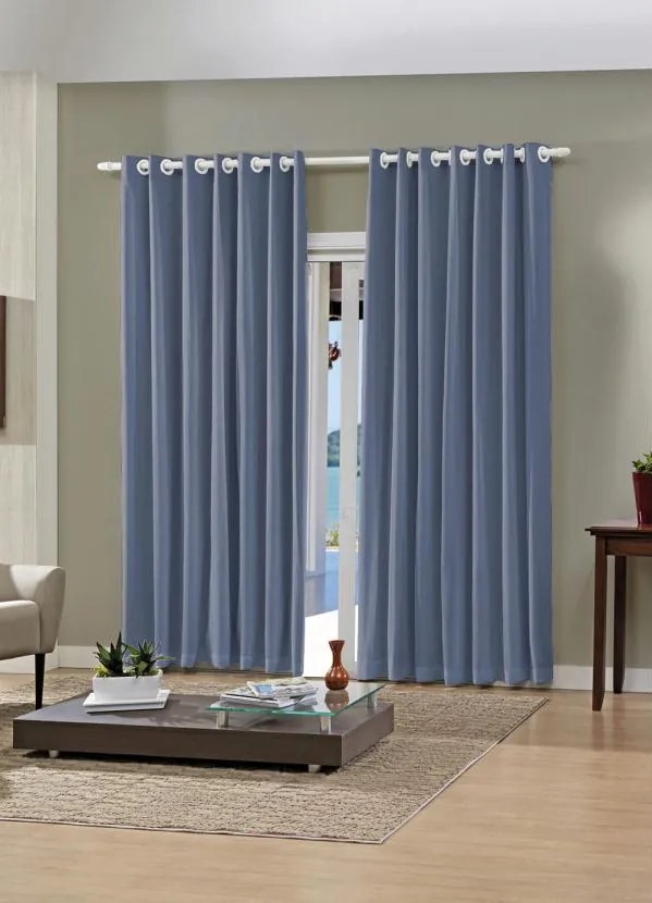 Cortina com Forro Azul 260x170 cm