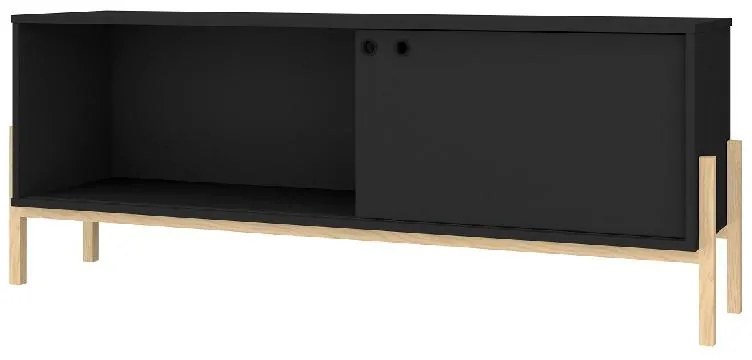 Rack Home para Sala 140cm Preto Pinus