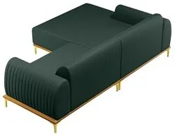 Sofá 230cm 4 Lugares com Chaise Esquerdo Pés Gold Molino C-117 Linho V
