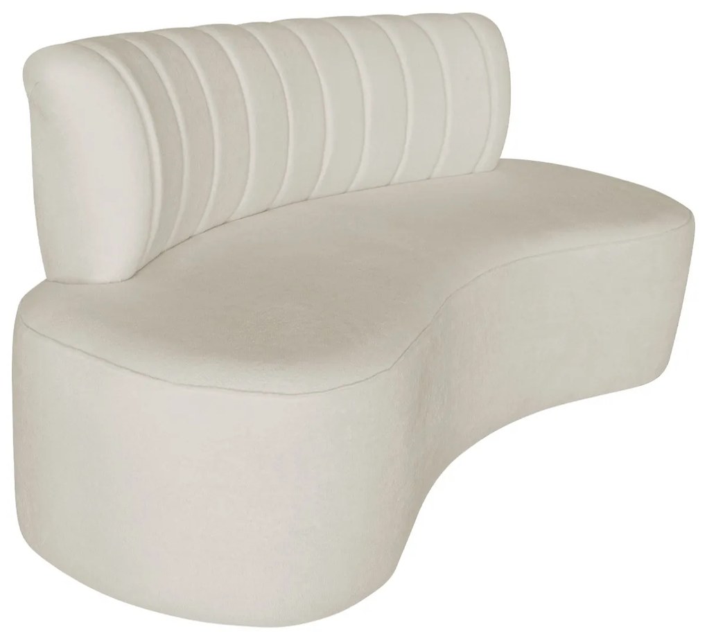 Sofá Curvo 2 Lugares Organico Sala Recepção Escritório Valência 140cm Bouclé