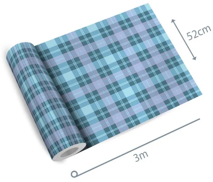 Papel de parede adesivo Xadrez Azul e rosa