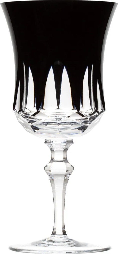 Taça de Cristal Lapidado p/ Vinho Branco - Preto  Preto