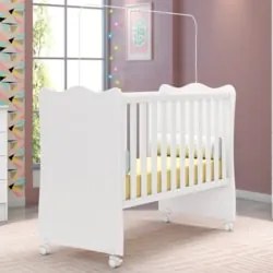 Berço Simples Para Colchão 130x60 Doce Sonho Branco - Qmovi