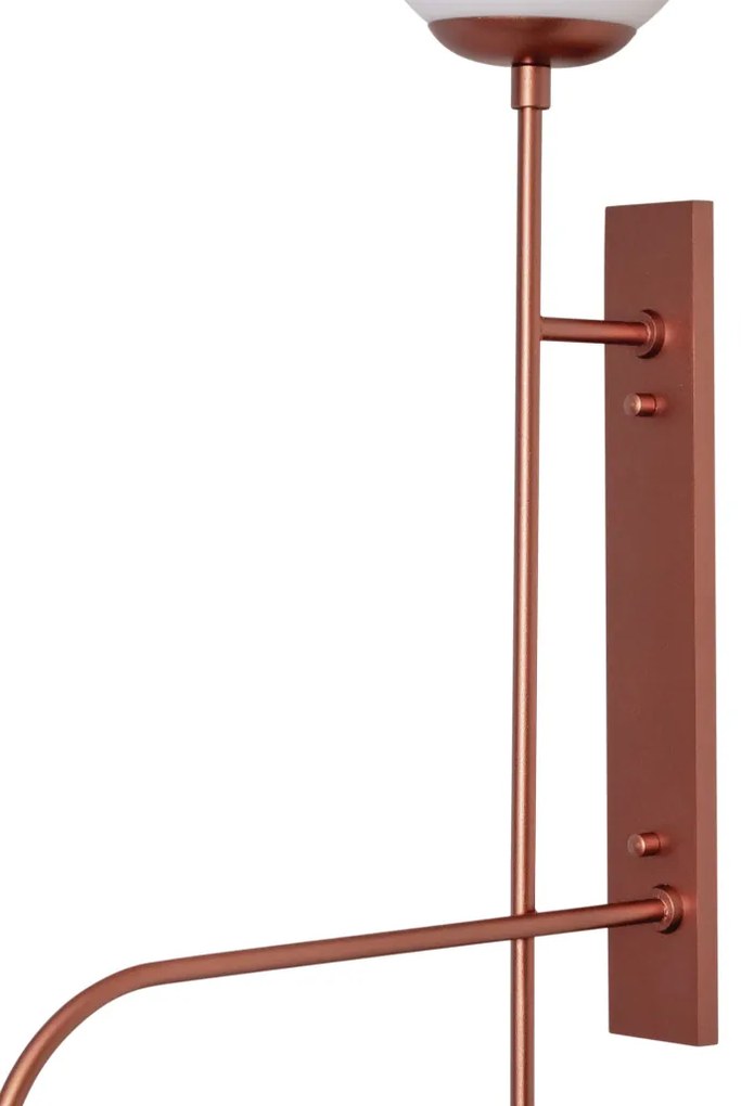 Arandela Trombone 14X40X66,2Cm 1Xe27 Mini Bulbo G45 Alumínio E Globo Ø... (BT - Branco Texturizado, FOSCO)