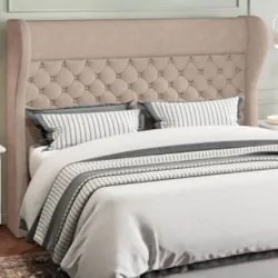 Cabeceira Cama Box Casal Queen 160cm Trinidad Z37 Linho Areia - Mpozen