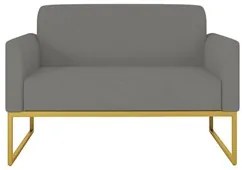 Poltrona Namoradeira 2 Lugares Base Industrial Dourada Maressa S08 Sue