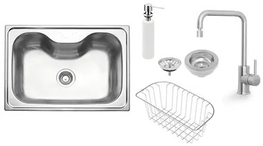 Cuba Tramontina Morgana Aço Inox Acetinado 69x49 cm com Misturador 93806162