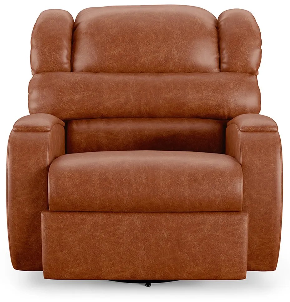 Poltrona do Papai Sala de Cinema Reclinável Kylie Glider Manual Giratória Massagem USB PU Caramelo Brilho G23