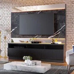Estante Home Theater para TV até 70 Pol. com LED e Espelho Paraíso C05