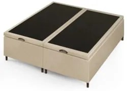 Base Cama Box Baú Casal Queen 158cm Hit Z04 Suede Bege - Mpozenato