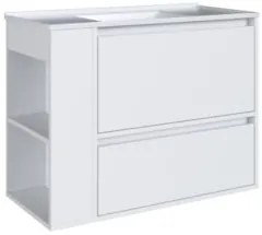 Gabinete de Banheiro 80cm com Lavatório 1 Porta Zeus Branco F10 - Mpo