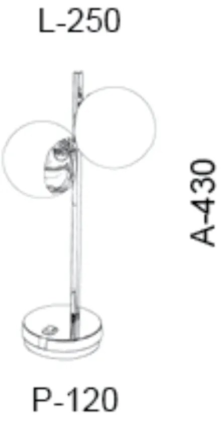 Abajur Metal E Globinho 25X12X43Cm 2 X G9 Globo Ø12Cm |Old Artisan Abj... (CROMADO)