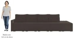 Sofá Ilha Modular com Puff para Sala Living 392cm Georgia Z08 Veludo M