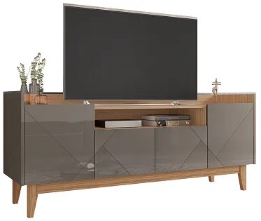 Rack Adria 1.60 Cinza Perola/Noce - Casa D Móveis