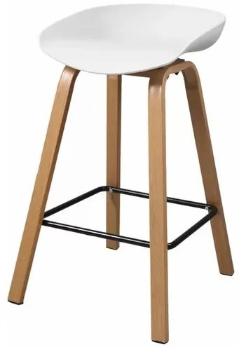 Banqueta Toledo Média Polipropileno Branco com Base em Aço 74 cm - 70836 Sun House