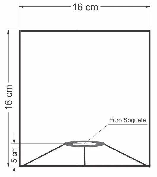Cúpula em tecido quadrada abajur luminária cp-4224 16/16x16cm branco