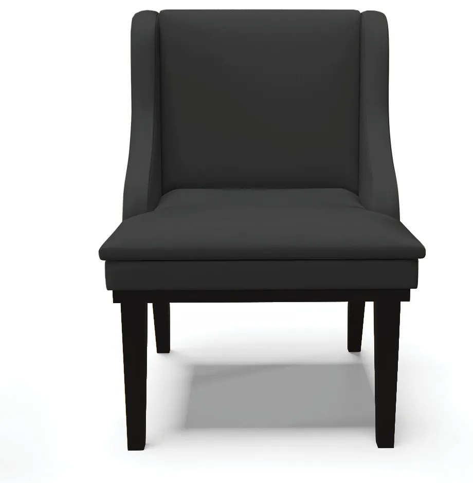 Kit 04 Cadeiras de Jantar Liz Corino Base Fixa Madeira Preto D03 - D'Rossi - Preto