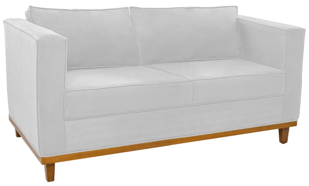 Sofá 2 Lugares Europa Suede Branco ADJ Decor