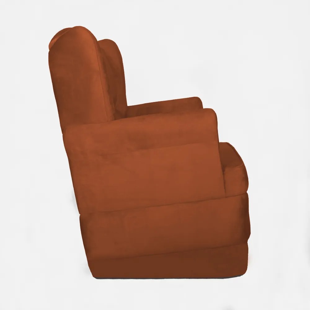 Conjunto Poltrona Ana de Amamentação com Balanço + Puff Ana Suede Telha