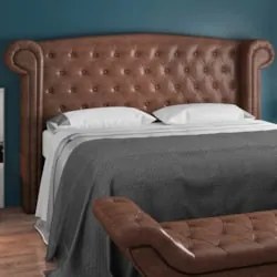Cabeceira Cama Box Casal King 195cm Provença Z37 Sintético Camel - Mpo