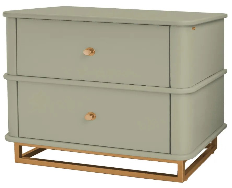 Mesa de Cabeceira Contemporânea Curve - Arizona com Detalhes Dourado Soleil