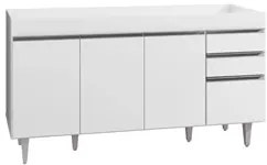 Armário de Cozinha Modulado de Canto 7 Peças CP23 Balcão com Tampo Bra