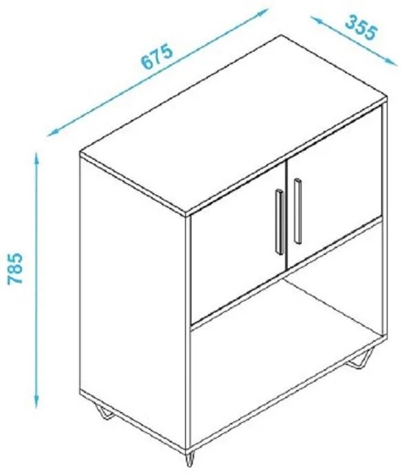 Aparador 2 Portas Linha Easy Blc 50 - Preto