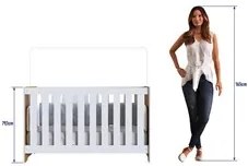 Berço Americano 3 em 1 Certificado Inmetro Aconchego LA004 Nogal/Branc