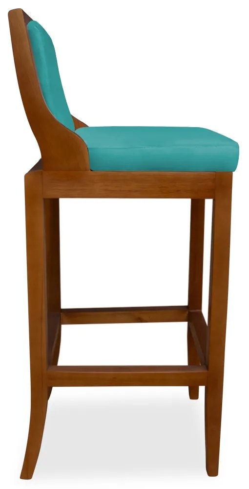Banqueta Decorativa Josi Veludo Azul Tiffany
