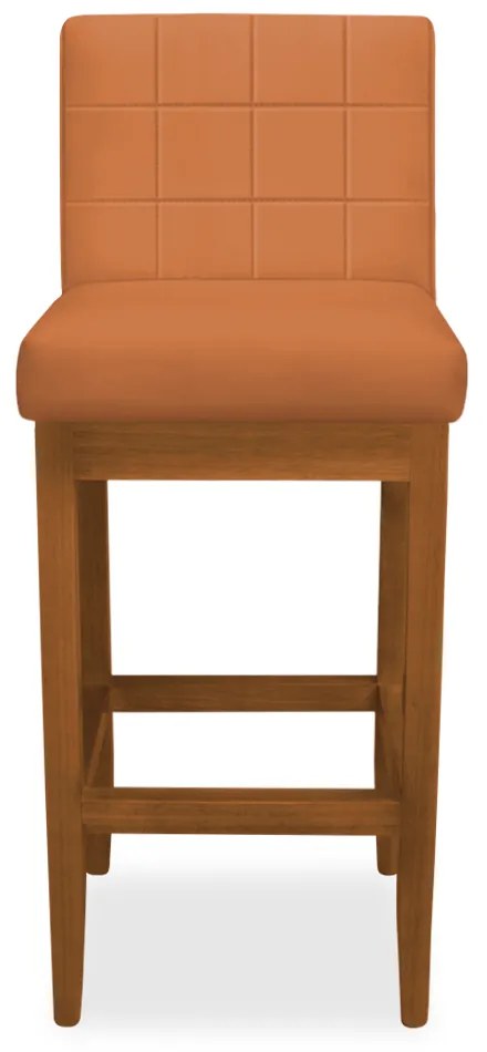 Kit 4 Banquetas Alta Sueli Base Madeira Maciça Estofada Suede Telha