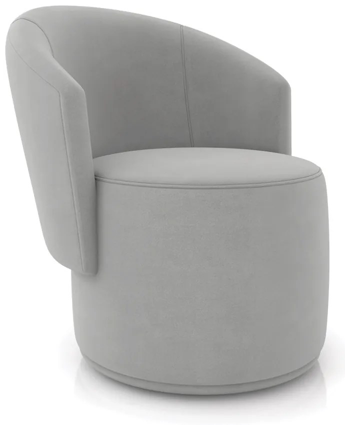 Poltrona Decorativa Orgânica Fixa para Sala Malu Suede M11 - D'Rossi - Cinza