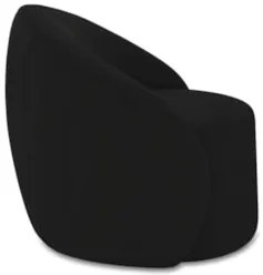 Poltrona Sala Decorativa Redonda 91cm Steve Veludo Preto I01 - Mpozen