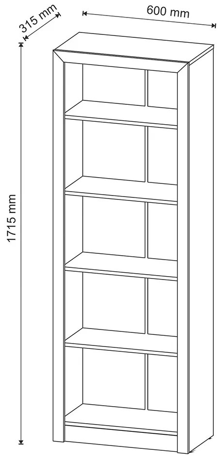 Armário Estante Alto para Escritório Home Office ME4104 MDP Amendoa G69 - Gran Belo
