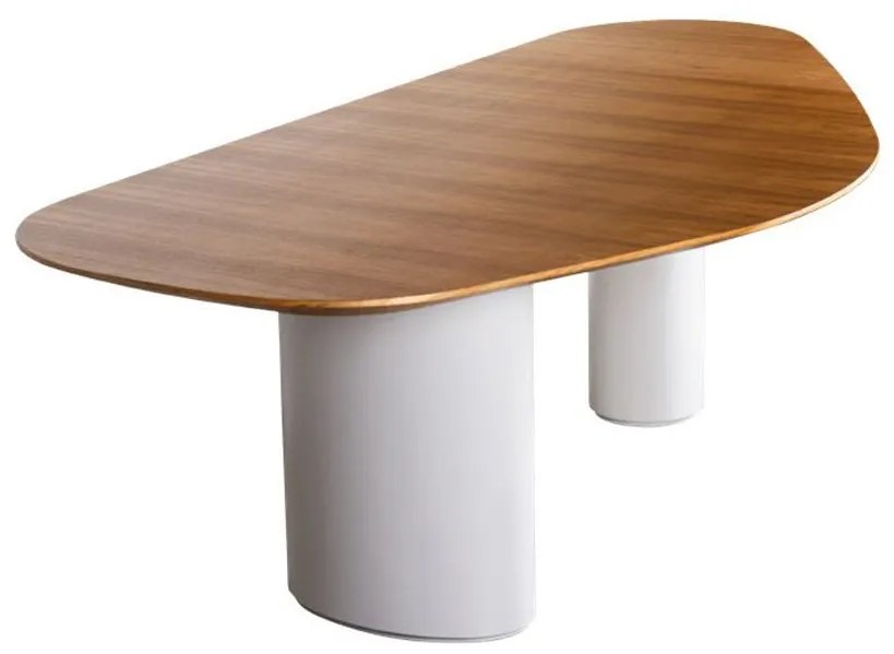 Mesa de Jantar Bellizzi Design Orgânico Tampo Lâmina Invertida Madeira Tauari Estilo Contemporâneo