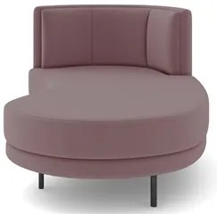 Chaise Longue Divã 164cm Braço Esquerdo Logus D06 Veludo Rosê - Mpozen