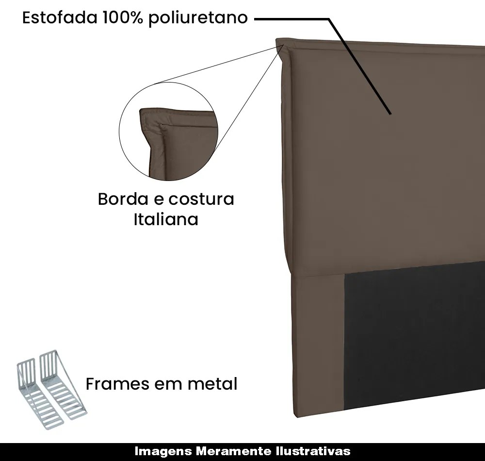 Cabeceira Decorativa Casal 1,40M Trento Suede Caramelo G63 - Gran Belo