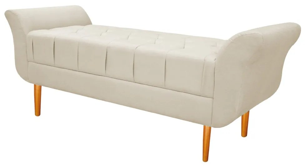 Recamier Estofado Ari 140 cm Casal Corano Bege - ADJ Decor