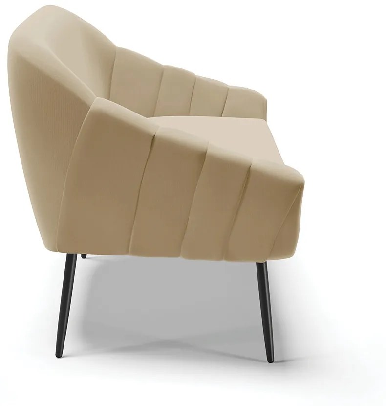 Namoradeira 02 Lugares Giovana Suede Pés Palito de Ferro - D'Rossi - Marrom Rato
