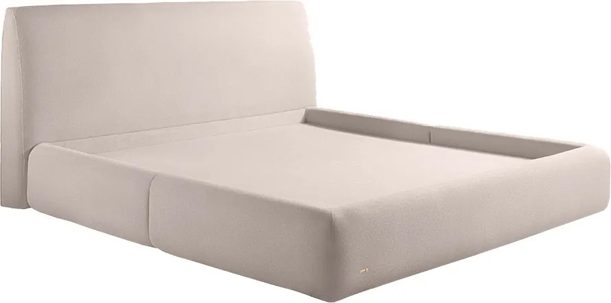 Cama com Cabeceira Pagani Queen Base no Chão Bouclê Branco G92 - Gran Belo