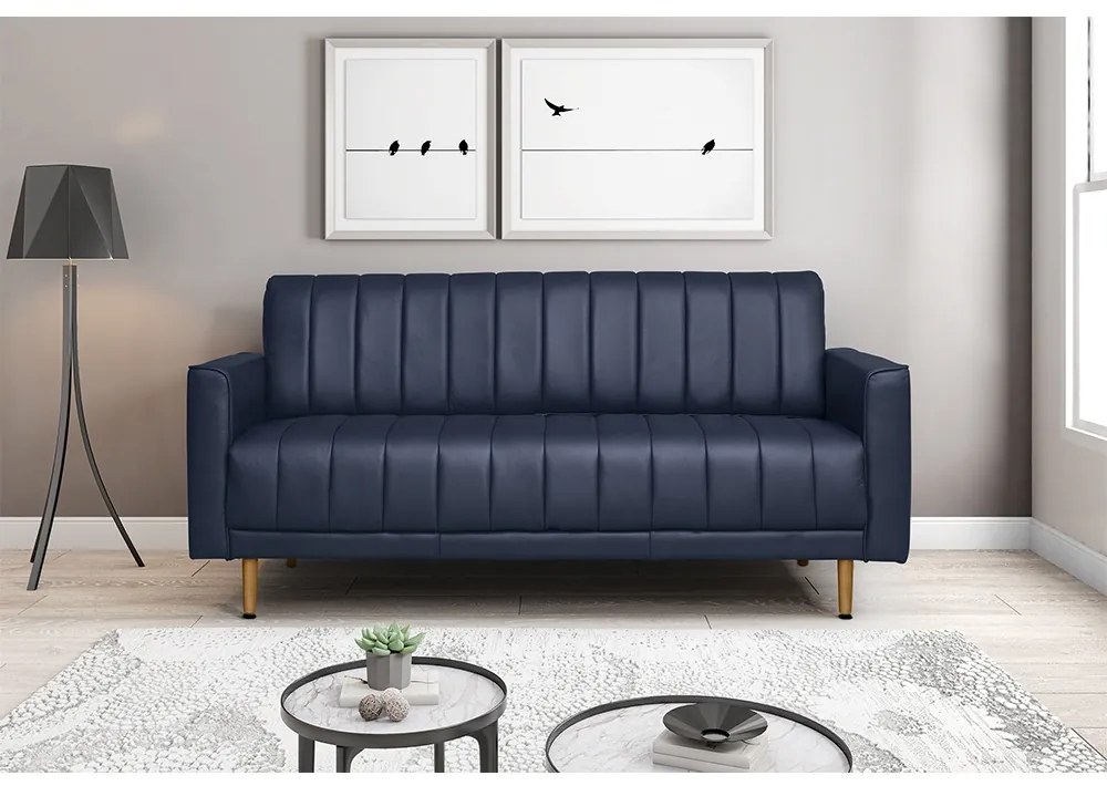Sofá de Couro Atlanta Mempra Estofados - 190cm 3 Lugares
