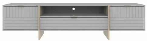 Rack Oscar 1 Gaveta 2 Portas Cinza Natura 180cm - 65200 Sun House