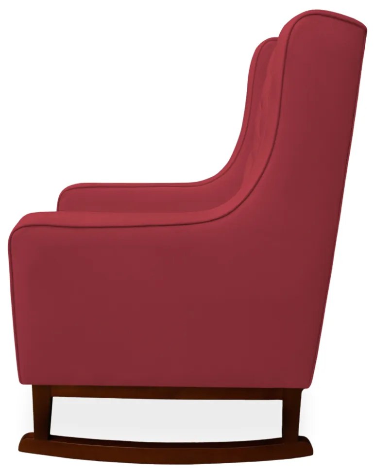 Kit Poltrona Amamentação Balanço Maju com Puff Flor Veludo - Vermelho