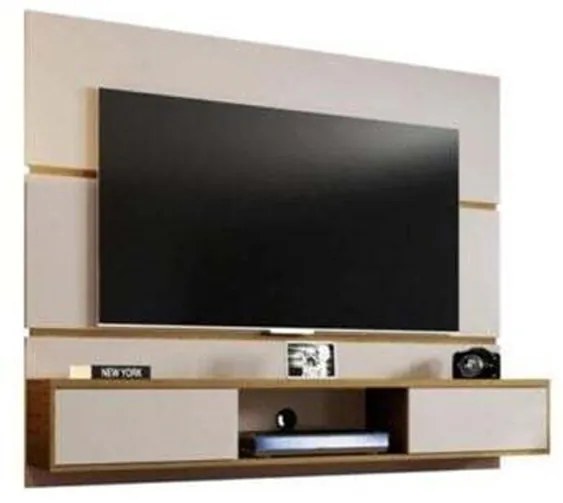 Painel para TV Âmbar Off White com Cinamomo - Móveis Bechara