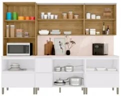 Armário de Cozinha CP03 Com Tampo 120cm Minsk Z06 Branco/Soft - Mpozen