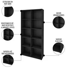 Mesa Escrivaninha em L Eron e Estante Livreiro 90x187cm Lean A06 Ipê/P