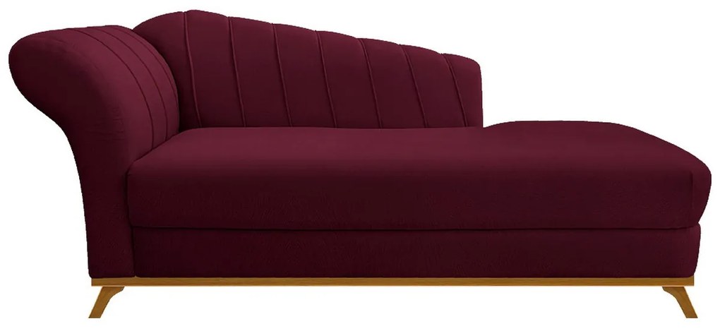 Recamier Vanessa 140cm Lado Direito Suede Bordô - ADJ Decor