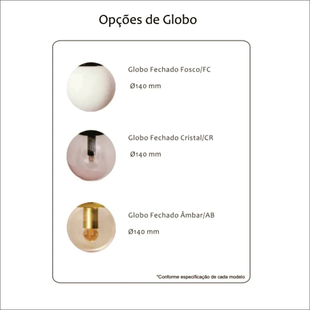 Pendente Snooker C/ 4 Globos Assimetricos 140Cm 4L E27 Mini Bulbo / Me... (BT - Branco Texturizado, FOSCO)