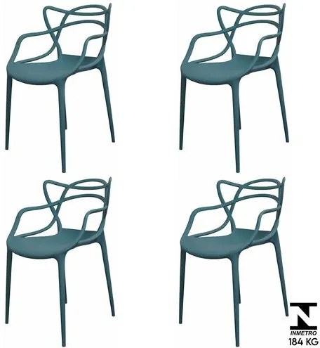 Kit 4 Cadeiras Aviv em Polipropileno Verde Java - 70868 Sun House